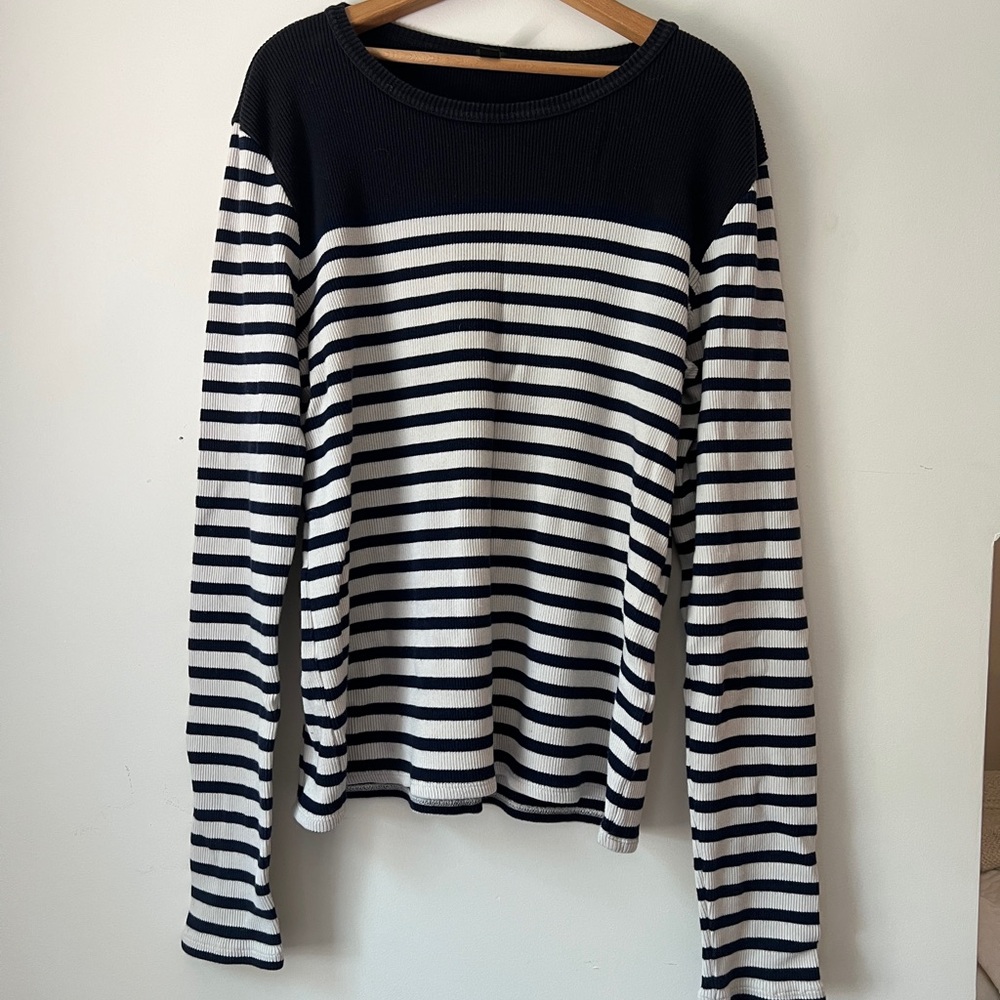 J. Crew Navy Stripped Knit Sweater
